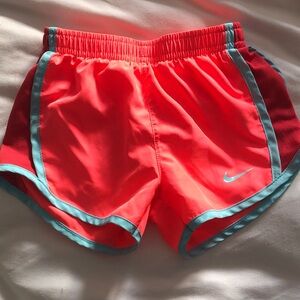 Nike Coral and Teal Running Shorts